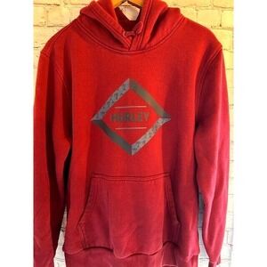 Hurley Sweater Adult Medium Red Fleece Hoodie Sweatshirt Skate‎ Surf Grunge Y2K